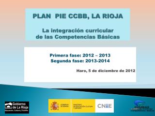 PLAN PIE CCBB, LA RIOJA La integración curricular de las Competencias Básicas
