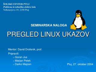 PREGLED LINUX UKAZOV