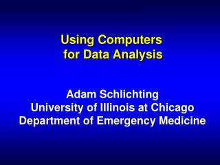 Using Computers for Data Analysis