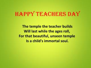 The temple the teacher builds