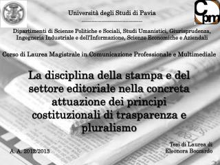 Università degli Studi di Pavia -------------------------------------------