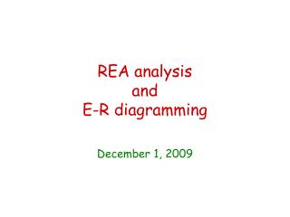 REA analysis and E-R diagramming