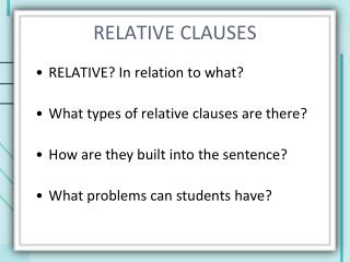 RELATIVE CLAUSES