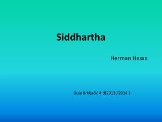 Siddhartha Herman Hesse