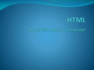 HTML HyperText Markup Language