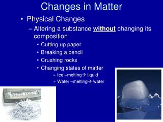 Changes in Matter