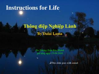 Instructions for Life Thông điệp Nghiệp Lành By Dalai Lama