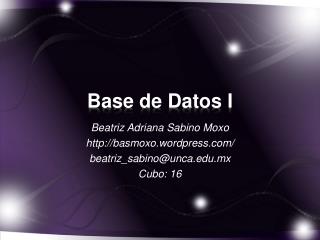 Base de Datos I