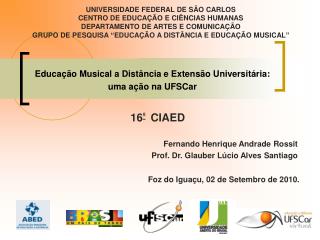Educação Musical a Distância e Extensão Universitária: uma ação na UFSCar