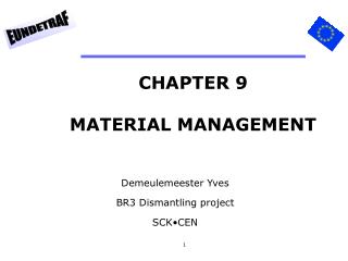 CHAPTER 9 MATERIAL MANAGEMENT