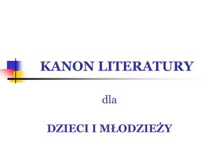 KANON LITERATURY