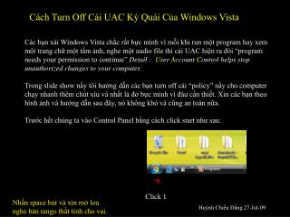 Cách Turn Off Cái UAC Kỳ Quái Của Windows Vista