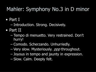 Mahler: Symphony No.3 in D minor