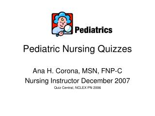 Pediatric Nursing Quizzes