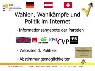Wahlen, Wahlkämpfe und Politik im Internet