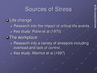 Sources of Stress