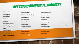 Key Topic/Chapter 11…Industry