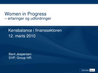 Women in Progress – erfaringer og udfordringer