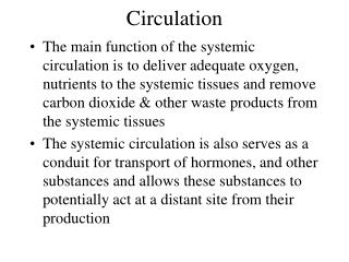 Circulation