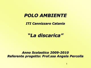 POLO AMBIENTE ITI Cannizzaro Catania “La discarica” Anno Scolastico 2009-2010