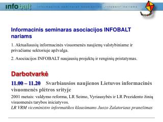 Informacinis seminaras asociacijos INFOBALT nariams