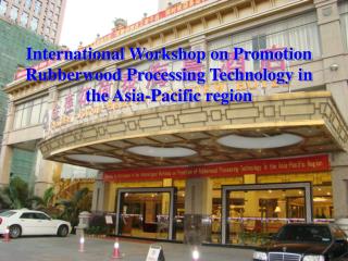 International Workshop on Promotion Rubberwood Processing Technology in the Asia-Pacific region