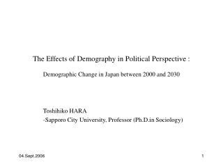 Toshihiko HARA -Sapporo City University, Professor (Ph.D Sociology)