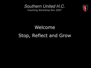 Southern United H.C. Coaching Workshop Nov 2007