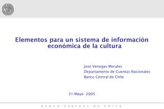 Elementos para un sistema de información económica de la cultura 						José Venegas Morales