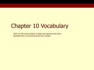 Chapter 10 Vocabulary