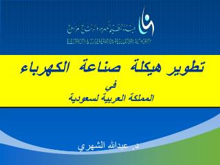 تطوير هيكلة صناعة الكهرباء في المملكة العربية لسعودية