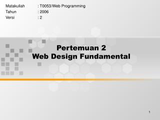 Pertemuan 2 Web Design Fundamental