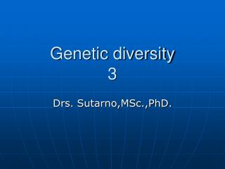 Genetic diversity 3