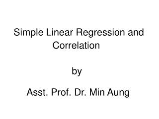 Simple Linear Regression and