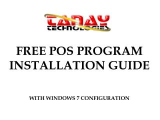 FREE POS PROGRAM INSTALLATION GUIDE