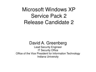 Microsoft Windows XP Service Pack 2 Release Candidate 2