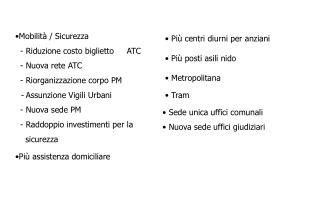 Mobilità / Sicurezza - Riduzione costo biglietto ATC - Nuova rete ATC