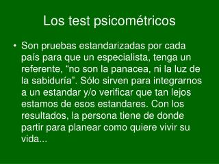 Los test psicométricos