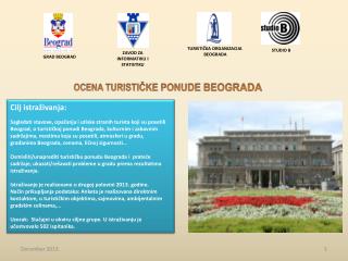 OCENA TURISTIČKE PONUDE BEOGRADA