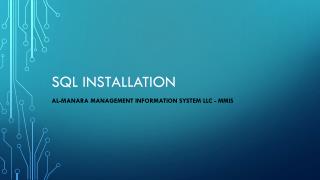 SQL Installation