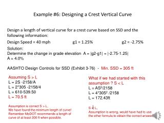 Example #6: Designing a Crest Vertical Curve