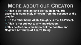 More about our Creator