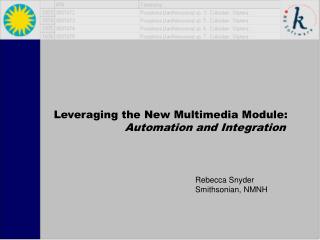 Leveraging the New Multimedia Module: Automation and Integration