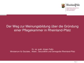 Der Weg zur Meinungsbildung über die Gründung einer Pflegekammer in Rheinland-Pfalz