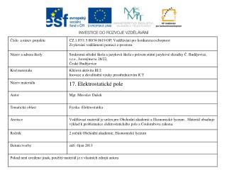 ELEKTROSTATICKÉ
