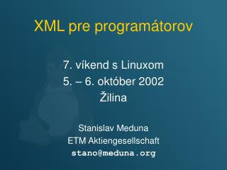 XML pre programátorov