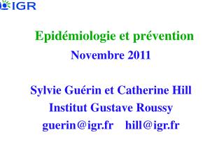 Epidémiologie et prévention