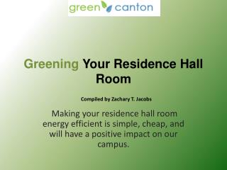 Greening Your Residence Hall Room