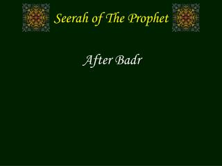 Seerah of The Prophet