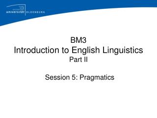 BM3 Introduction to English Linguistics Part II